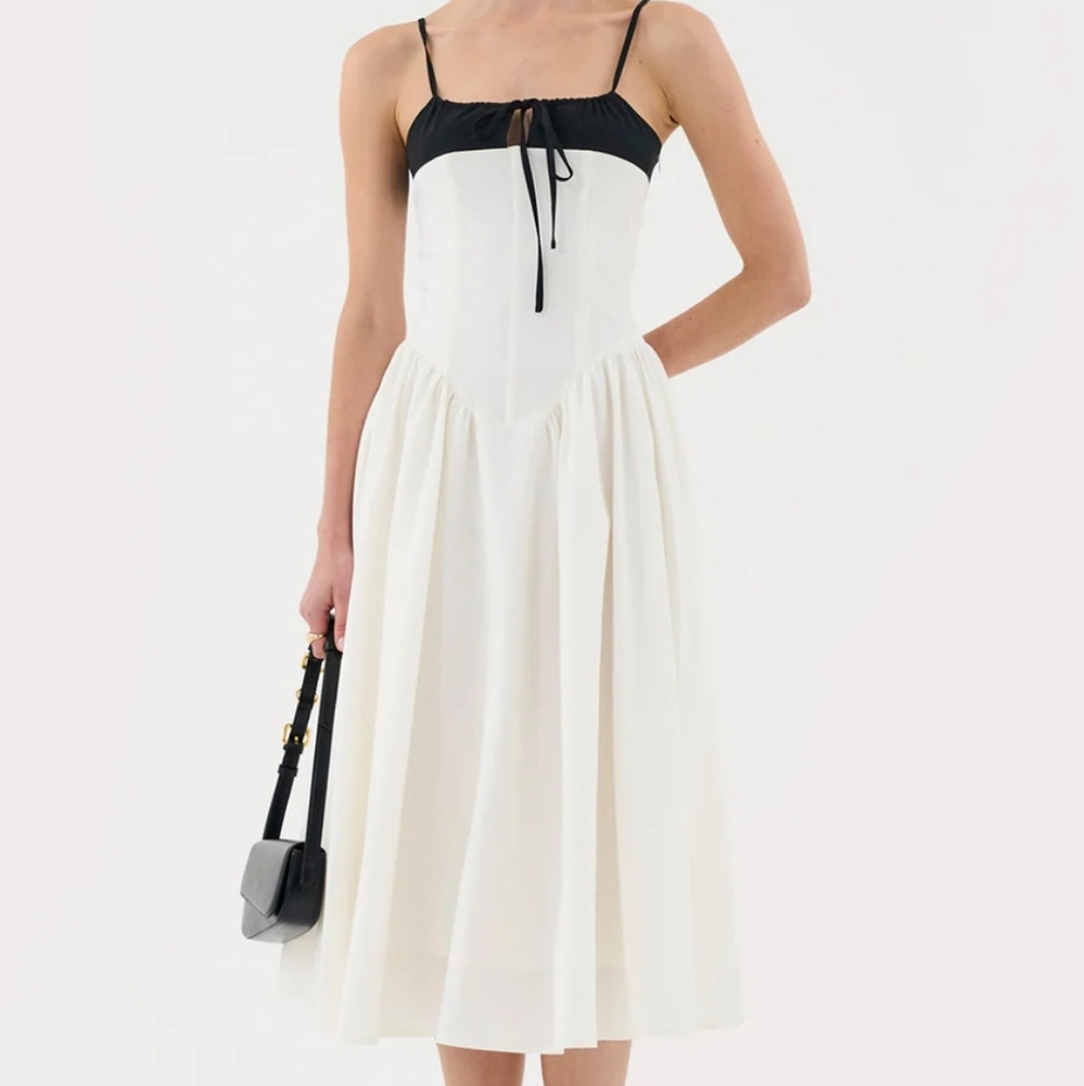 Cream Sleeveless Spaghetti Strap Midi Sundress